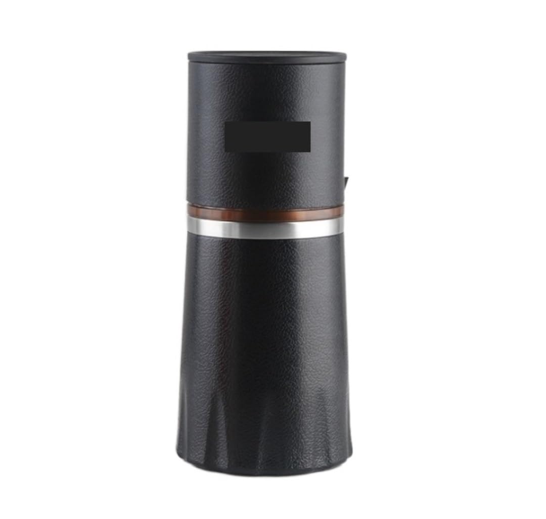 Cafetera Francesa Taza de molienda café 4 en 1 Cafetera Multifuncional Molinillo Granos Manual Café(Black)