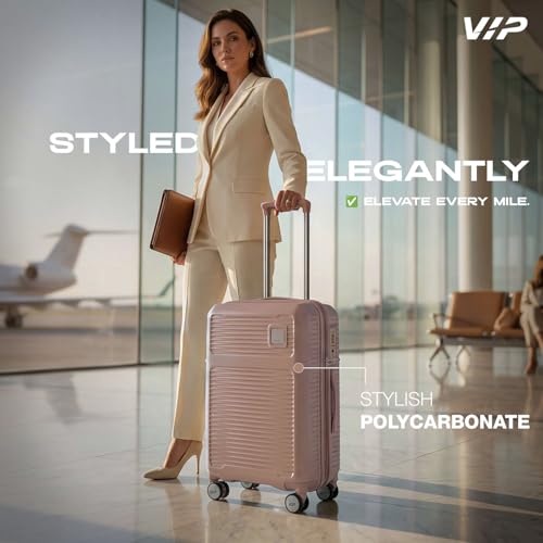 Image of VIP Vero Cabin /Medium /Large Trolley Bag| Slide Button Flushed TSA Lock | 8 Wheels | 3 Years International | Champagne /Lavander /Surf Spray