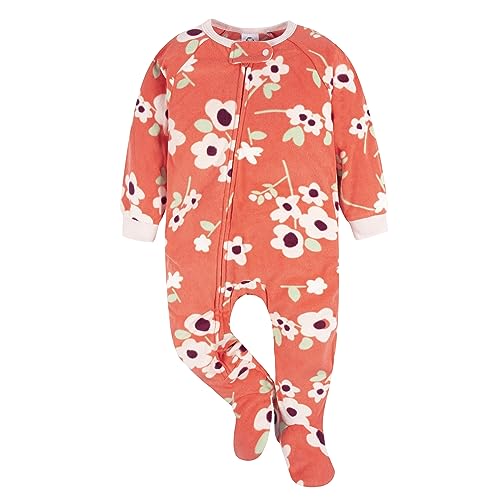 Image of Gerber Baby Girl & Toddler 2-Pack Loose Fit Fleece Footed Pajamas