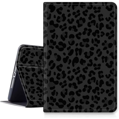 Coque iPad 10.2 avec veille automatique et support multi-angles robuste imprimé léopard