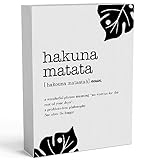 Hakuna Matata Definition Wooden Box Sign 6 X 8 Inch, Motivational Wood Box Sign Art Desk Decor Rustic Plaque for Wall Shelf Tabletop Decoration Home