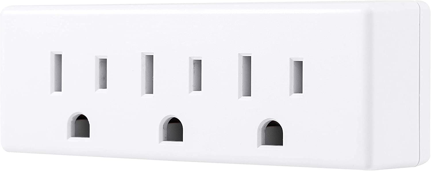 Extensión de enchufe para grifo de pared, enchufe adaptador a tierra, calificación interior, perfecto para viajes, color blanco