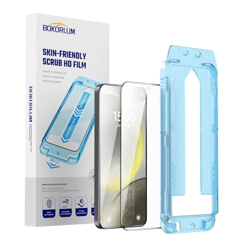 BOKORLUM 2 Pack for Samsung Galaxy S24 Ultra Tempered Glass Screen Protector Matte Military Grade Shatterproof 9H+ Hardness Full Coverage Auto Dust Removal No Bubbles Bright edged frosted finish ultrathin Easy Installation.(HD S24 Ultra)