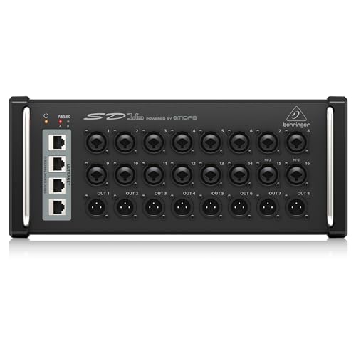 Behringer SD16 I/O Stage Box with 16 Remote-Controllable Midas Preamps, 8 Outputs, AES50 Networking...