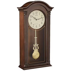 Seiko Gold Tone & Arched Wall Clock with Pendulum and Dual Chimes, 25 x 12.25 x 5 Inch