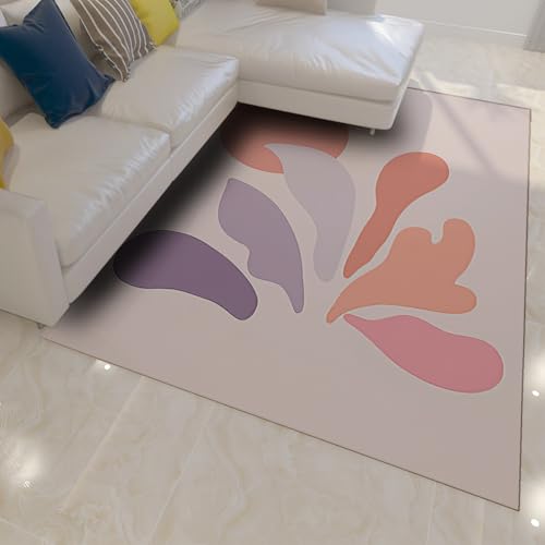 Tapis 120x180cm Chambre Léger de Colombe Noire - Boho Lavable Moderne - 4