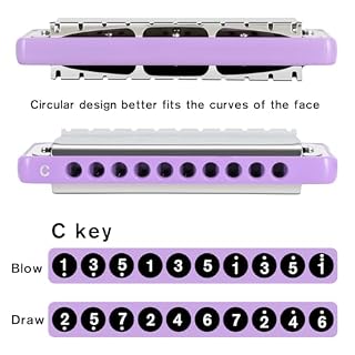 EASTROCK 10 Holes Blues Harmonica Key of C Mouth Organ with Case has Explosive Power For Adults Professionals Beginners CB05 Purple - Les Beatles, Paul McCartney, John Lennon, RIngo Starr, George Harrison EASTROCK 10 Holes Blues Harmonica Key of C Mouth Organ with Case has Explosive Power For Adults Professionals Beginners CB05 Purple – Image 4
