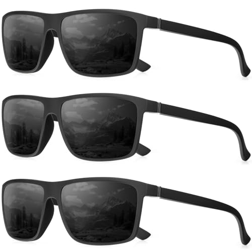 Image of Polarized Sunglasses for Men Rectangular Frame Men's Polarized Sunglasses Sports Sunglasses with UV400 Protection