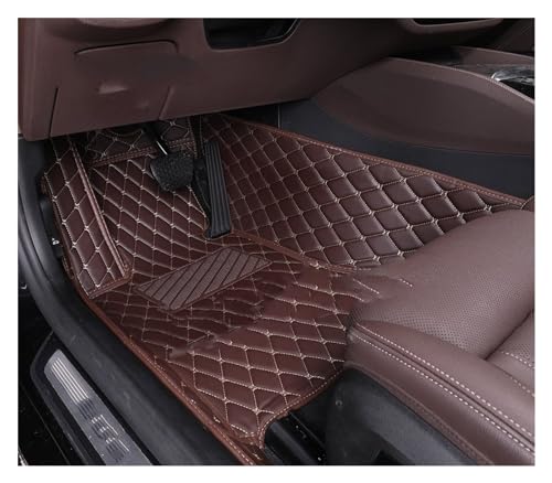 Tapis de sol auto pour Cayenne 955 en cuir marron café pour protection habitacle