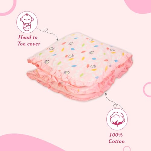 Image of Mee Mee Baby Wrapper Blanket with Hood (Light Pink) (396.0mm L X 61.0mm W)