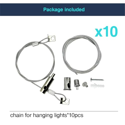 Image of 10 Set / 20 pcs Lighting Light Suspension Kit, 5ft Adjustable Luminaire Hanging Wire, 2ft Not Adjustable Steel Cable for Commercial Aquarium LED Panel Light LED Shop Lights Aquarium Lights