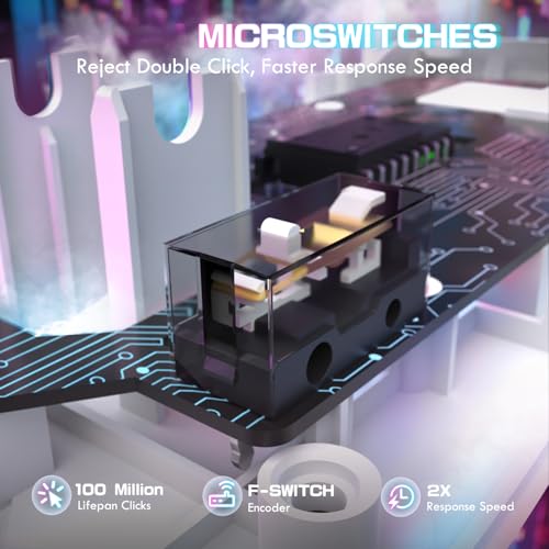 ATTACK SHARK X1 Ratón para Juegos con Base de Carga Magnética, Sensor PixArt PAW3395PRO, 40000DPI, Bluetooth/2,4G Wireless/Wired, 53g Superligero, Microinterruptores de 100M para PC/Xbox/Mac (Blanco) - imagen 5