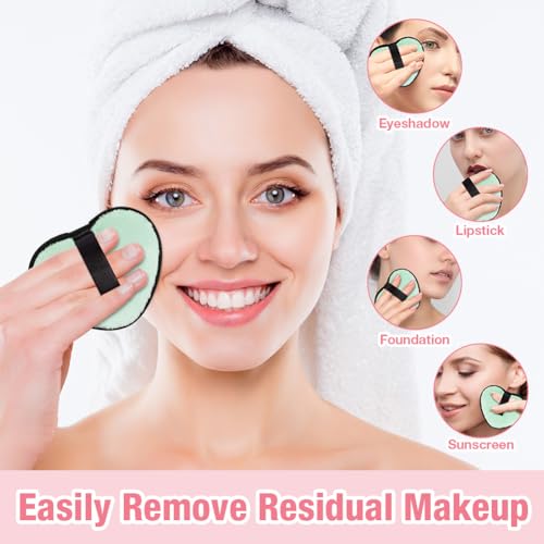 AOOWU Discos Desmaquillantes lavables, 6 PCS Desmaquillantes Reutilizables con Bolsa de Almacenamiento, Material de Franela de Doble cara Suave y Adecuado para limpieza Facial y Desmaquillaje - imagen 6