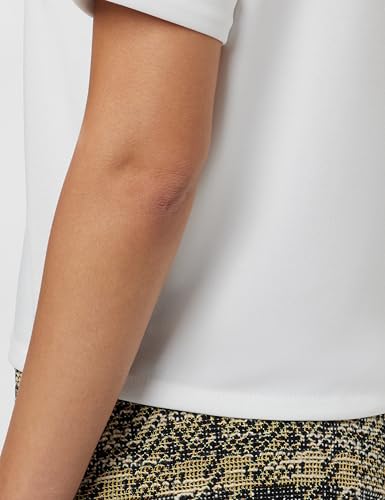 Image of Athena Lifestyle White Roll-Up Sleeves Solid Formal Top