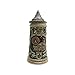 German Carnival Collectible Ceramic Beer Stein with Ornate Metal Lid