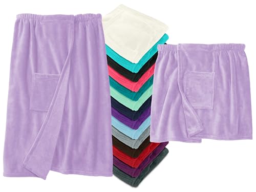 npluseins KIT 777.991 - Falda escocesa para sauna (cierre de velcro, para hombre y mujer), color lila