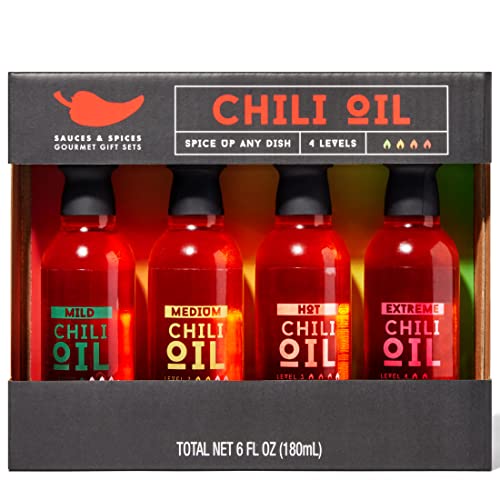 Thoughtfully Gourmet Chili Oel Geschenkset 4 Scharfe Gourmet Chili Oele In Mild Medium Hot Und Extreme Hot Chili Oele Zum Wuerzen Jedes Gericht