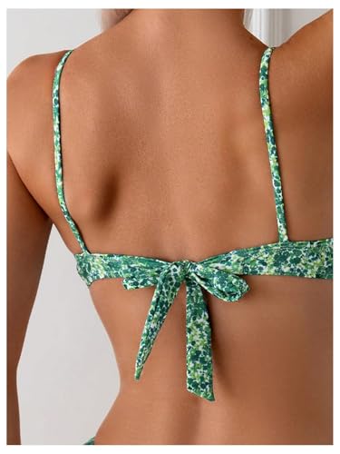 SOLY HUX Women's 2 Piece Bikini Sets Boho Floral Print Underwire Swimsuit Tie Front Cut Out Bathing Suit3
