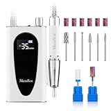 MelodySusie Brushless Professional Nail Drill 35000RPM, Rechargeable Cordless Nail File Portable Efile for Acrylic Gel Nails Remove, 8Pcs Nail Drill Bits, Low Noise, Low Heat (White) - Image 1