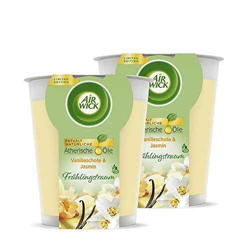 Air Wick Wohlfühl-Duftkerze DUO im Glas – Duft: Vanilleschote und Jasmin...