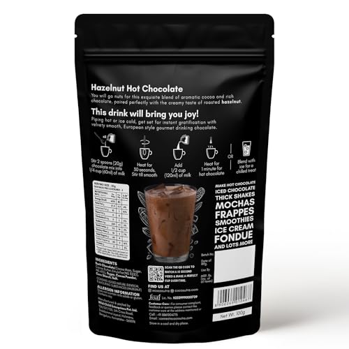 Image of Cocosutra Hazelnut & Swiss Vanilla Drinking Chocolate Mix | Pack of 2 flavors | Enjoy Hot & Cold | Makes 10 cups, 200g