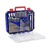 WORKPRO 455-Piece Drill Bit Set and Screwdriver Bit Set, Titanium Twist Drill Bits, Drywall Screws with Double Sided Storage Case, for Wood Metal Plastic Concrete Masonry