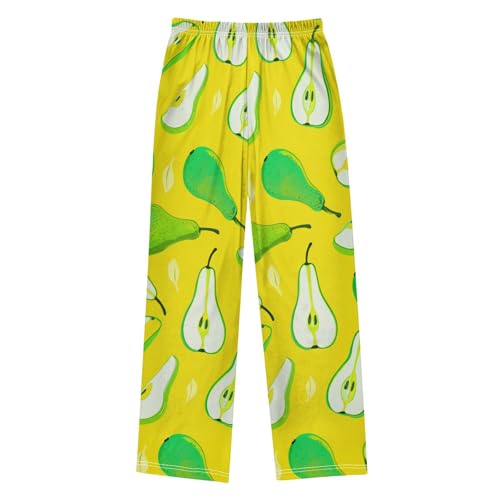 J JOYSAY Sliced Pear Leaves Yellow Pajamas Pants Soft Long Pajama Bottoms Lounge Sleep Pants Size S-XL2