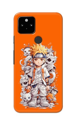 Image of PRINTFIDAA Printed Hard Back Cover Case for Google Pixel 5 Back Cover (Famous Anime Cartoon Character) -112
