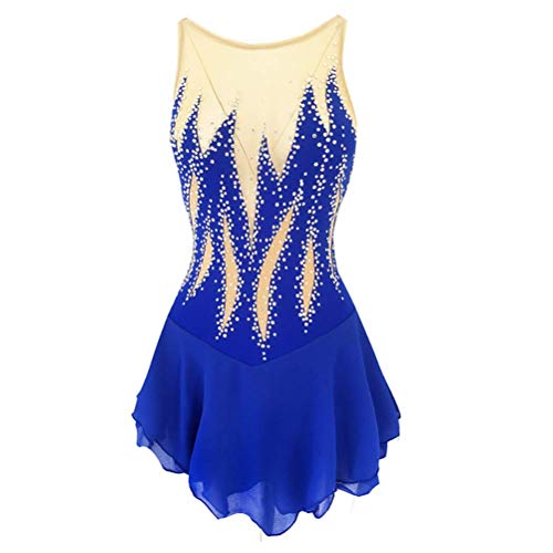HYNNYH Blue,5/8, Girls' Figure Skating Dress Ice Skating Wear Rhythmic Gymnastic Competition Leotards Roller Skating Costume
