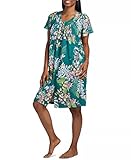 Miss Elaine Short Gripper Snap Robe (Jade Botanical, X-Large)