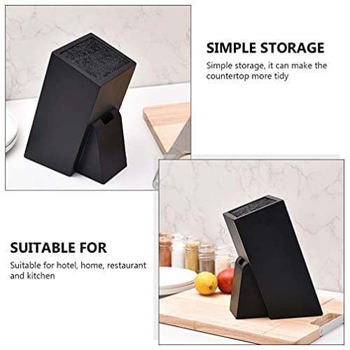 Luxshiny Knifes Storage Block Kitchen Knifes Holder Universal Wooden Knifes Block Organizer Without Knives Household Multifunctional Knifes Rack (Black) #TOP3