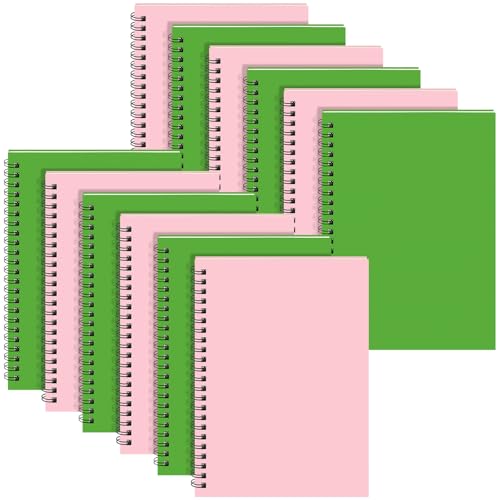Image of Yahenda 18 Pcs Spiral Notebooks,1 Subject,Wide Ruled, Pink,Light Green