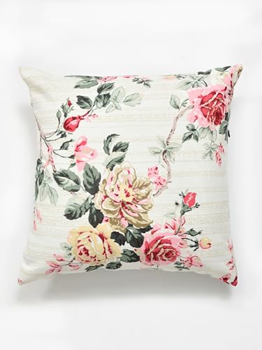 Image of Clasiko Premium Duck Cotton Decorative Throw Cushion Covers for Sofa Living Room ; Set of 5; 18x18 Inches; Floral Nest