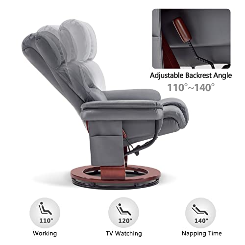 Sillón Plegable Cuero Sintético Gris miniatura 6