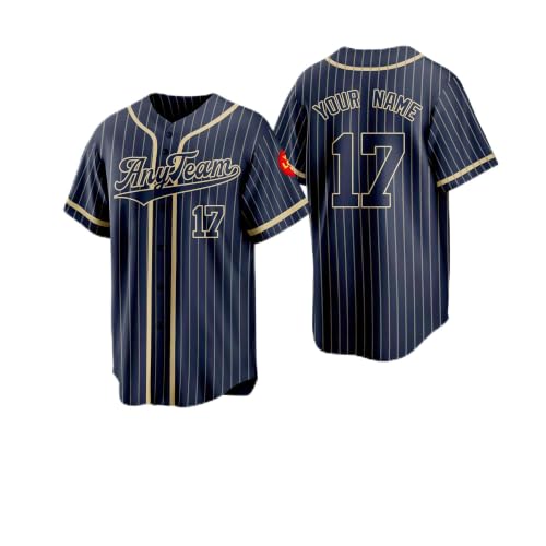 Image of Custom Baseball Jersey Personalized Name Number Logo Stitched or Printed Team Shirt for Men Women Youth