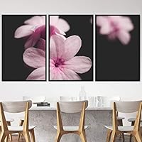 3 Piece Framed Canvas Wall Art Pink Blossom Canvas Prints Home Artwork Decoration for Living Room,Bedroom - 16