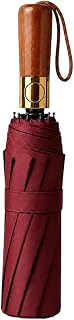 Ash & Roh Compact Folding Umbrella for Men & Women, Windproof Travel Umbrella with Wooden Handle, UV Protection & Foldable Price In India