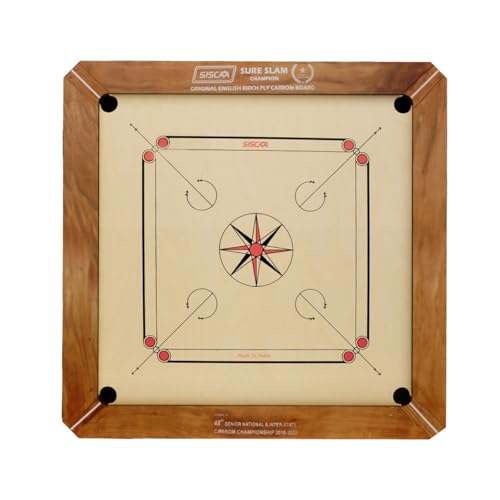 KNK Carrom Board Sure SLAM Indoor Board Game Approved by Carrom Federation of India & Maharashtra Carrom Association (Champion 20mm)