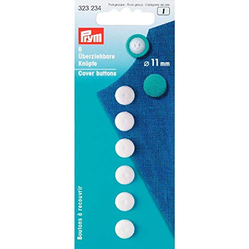 Prym – Botones para forrar, Color Blanco, 9,3 x 5,7 x 0,5...