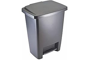 Rubbermaid Step-On Trash Can with Lid, 8.25-Gallon, Gray