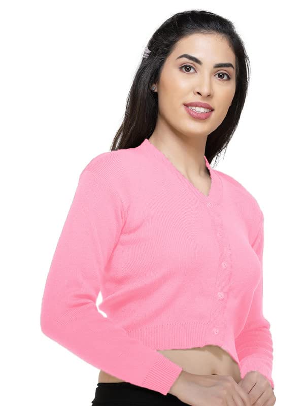 Image of Women Winter Wear V-Neck Full Sleeves Regular Fit Woollen Blouse