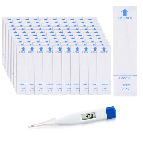 OBTANIM 100 Pieces Disposable Digital Thermometer Probe Covers Clear Temperature Sheath Sleeves for Oral Rectal Armpit