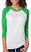 Next Level Apparel 6051 Unisex Tri-Blend 3 By 4 Sleeve Raglan - Envy & Heather White44; Small
