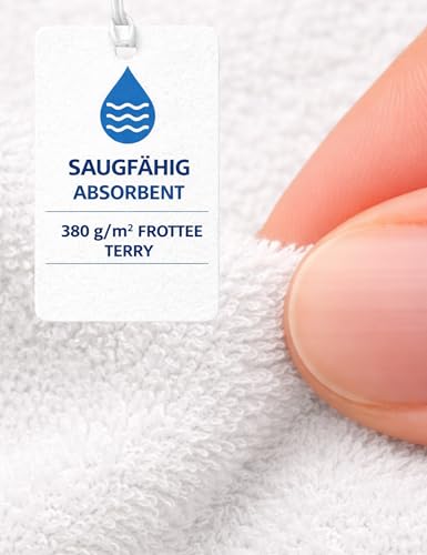 Morgenstern Hotel-Bademantel weiß – Unisex-Bademantel für Damen & Herren – 100% Baumwolle, 380 GSM, hautfreundlich & saugstark – waschbar bis 70 °C – Oeko-Tex® zertifiziert – Größen L
