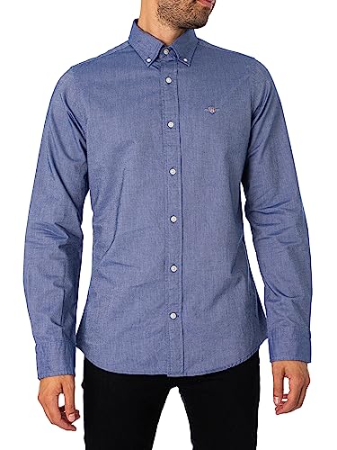 GANT Slim Oxford-skjorta för män, klassisk skjorta, persisk blå, standard, persisk blå, 3XL