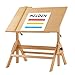 Price comparison product image MEEDEN Solid Wood Drafting Table - 35.5" x 23.5" Artist Drawing Desk - Writing Desk Studio Table - Art Craft Table with Adjustable Height for Artwork, Graphic Design, Reading, Painting