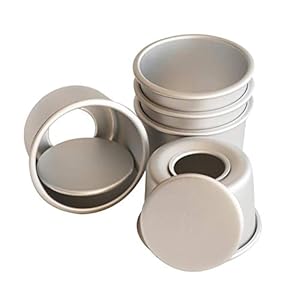 Flunyina Perfect Performance Aluminium Mini Round Chiffon Cake Pan, Set of 5
