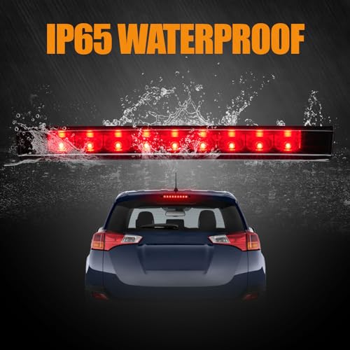 Image of Third 3rd Brake Light LED for 2013-2018 Toyota Rav4, High Mount Rear Brake Lights Assembly for 2010-2019 Lexus GX460, Waterproof Center Cab Lamp Stop Light (Black)