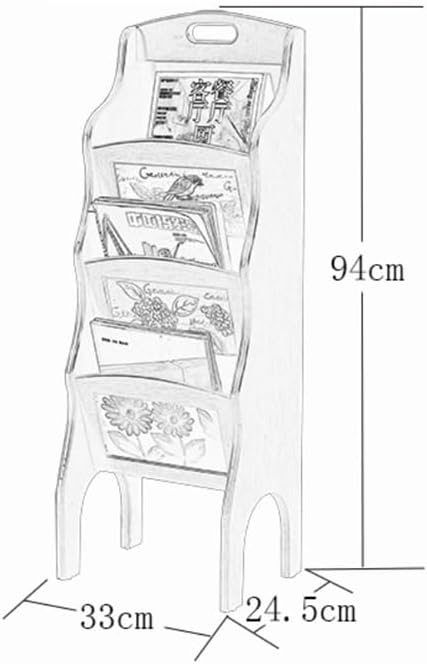 Magazine Rack, Vintage Book and Newspaper Racks Newspaper Storage Racks Magazine Racks Furniture Shelving Small Bookshelf Floor Newspaper Racks Brochure Display Stand