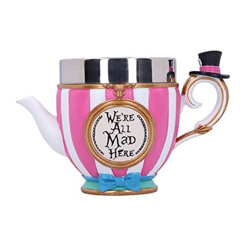 Nemesis Now Alice in Wonderland Inspired Tea Cup, Hand-Painted Resin, Pinkys Up Drinkware, Collectible Coffee Mug - Mad Hatter Cover
